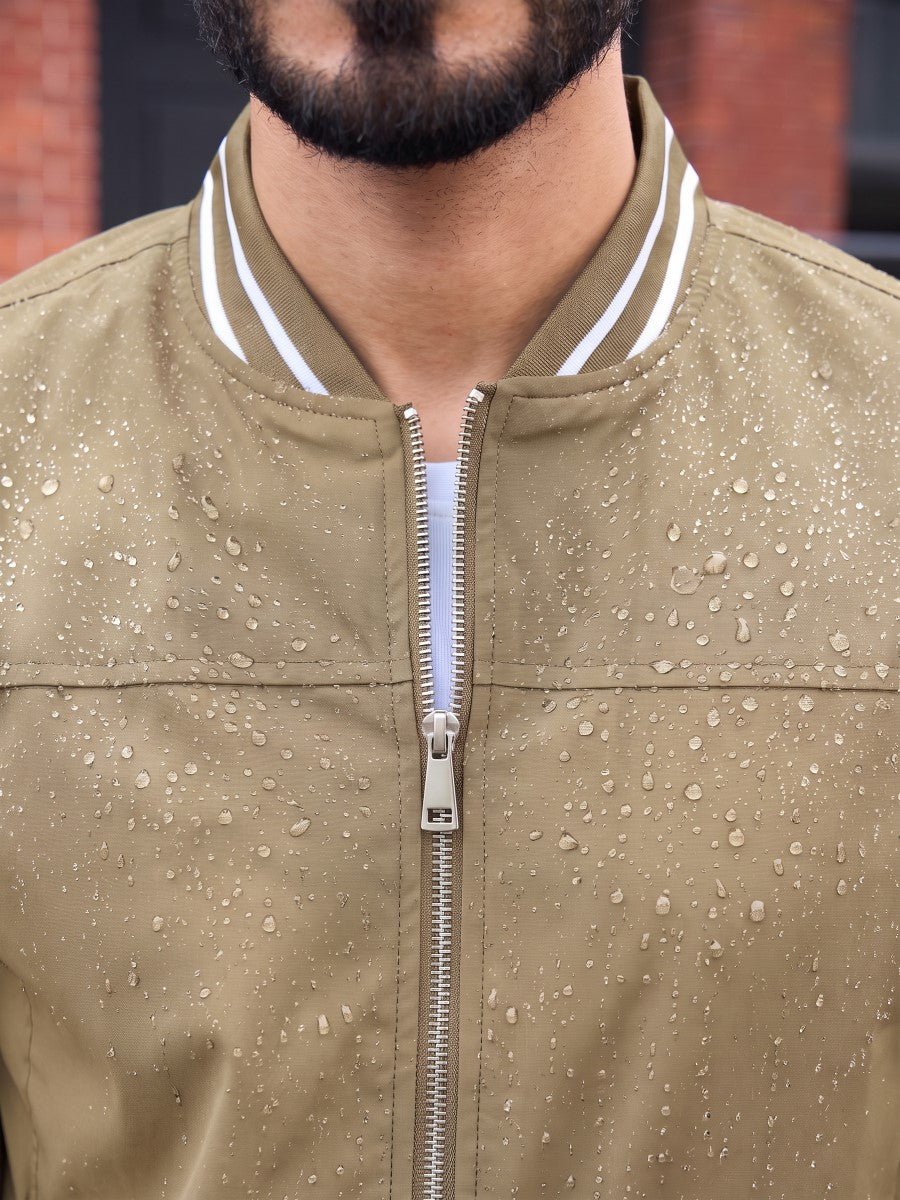 TACVASEN Khaki Men's Lightweight Water Resistant Bomber Jacket