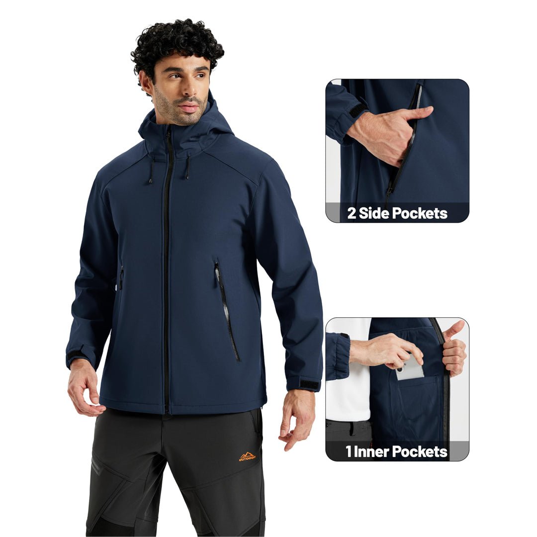 TACVASEN Navy Lightweight Softshell Outdoor Tactical Jacket