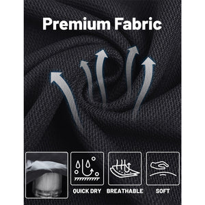 TACVASEN Black Long Sleeve Quick Dry Tactical Performance Polo Shirt