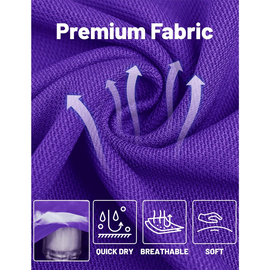 TACVASEN Purple Long Sleeve Quick Dry Tactical Performance Polo Shirt
