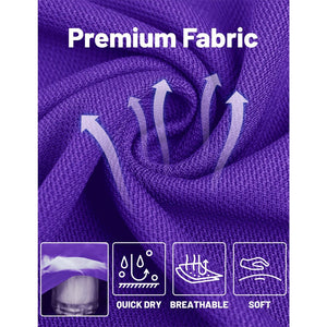 TACVASEN Purple Long Sleeve Quick Dry Tactical Performance Polo Shirt