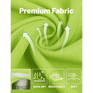 TACVASEN Yellow Green Long Sleeve Quick Dry Tactical Performance Polo Shirt