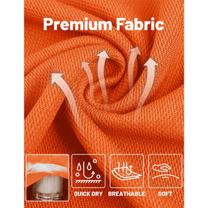 TACVASEN Orange Long Sleeve Quick Dry Tactical Performance Polo Shirt