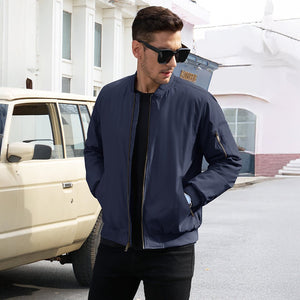 TACVASEN Khaki Vintage Bomber Jacket Padded Lined Coat
