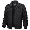TACVASEN Black Men's Military Cargo Jacket Lightweight Tactical Windbreaker