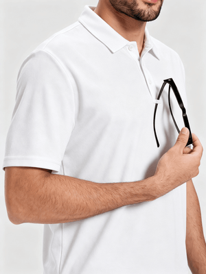 TACVASEN White Men's Moisture Wicking Golf Quick Dry Polo Shirts