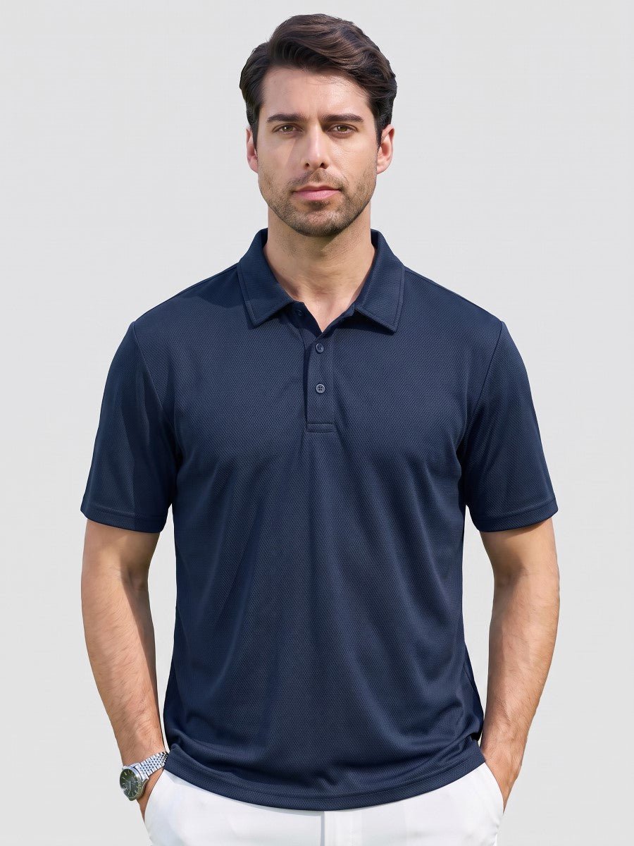 TACVASEN Navy Men's Moisture Wicking Golf Quick Dry Polo Shirts