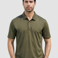 TACVASEN Army Green Men's Moisture Wicking Golf Quick Dry Polo Shirts