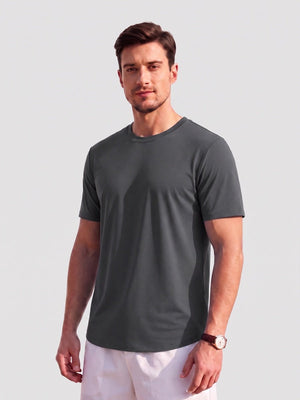 TACVASEN Dark Grey Men's Moisture Wicking UPF 80+ Summer Casual Tees