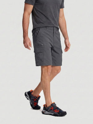TACVASEN Dark Grey Mens Outdoor Hiking Cotton Cargo Shorts