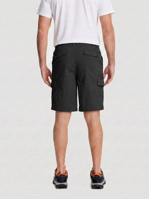 TACVASEN Black Mens Outdoor Hiking Cotton Cargo Shorts