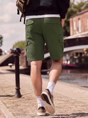 TACVASEN Army Green Mens Outdoor Hiking Cotton Cargo Shorts