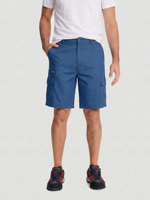 TACVASEN Blue Grey Mens Outdoor Hiking Cotton Cargo Shorts