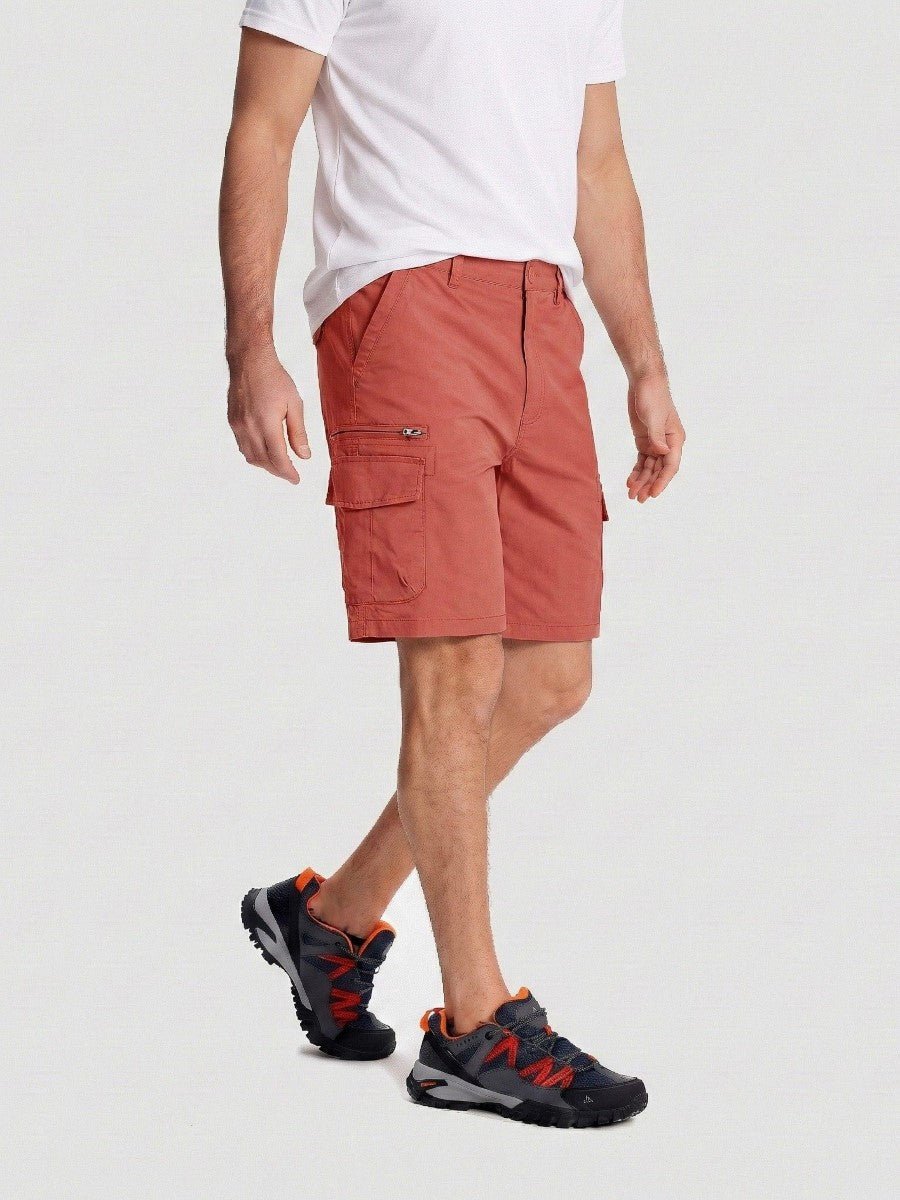 TACVASEN Magenta Mens Outdoor Hiking Cotton Cargo Shorts
