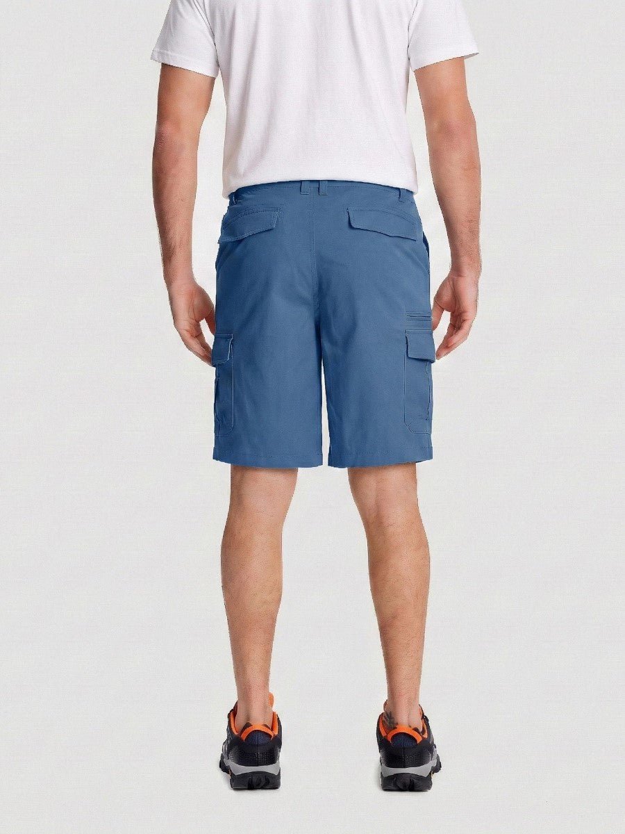 TACVASEN Blue Grey Mens Outdoor Hiking Cotton Cargo Shorts