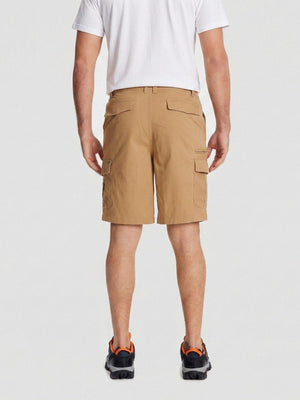 TACVASEN Khaki Mens Outdoor Hiking Cotton Cargo Shorts