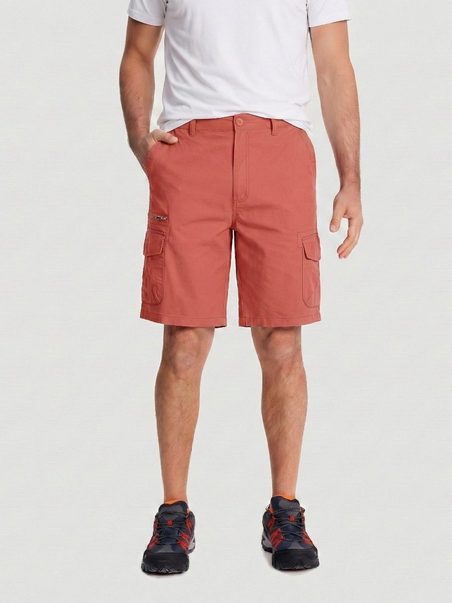 TACVASEN Magenta Mens Outdoor Hiking Cotton Cargo Shorts