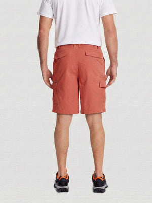 TACVASEN Magenta Mens Outdoor Hiking Cotton Cargo Shorts