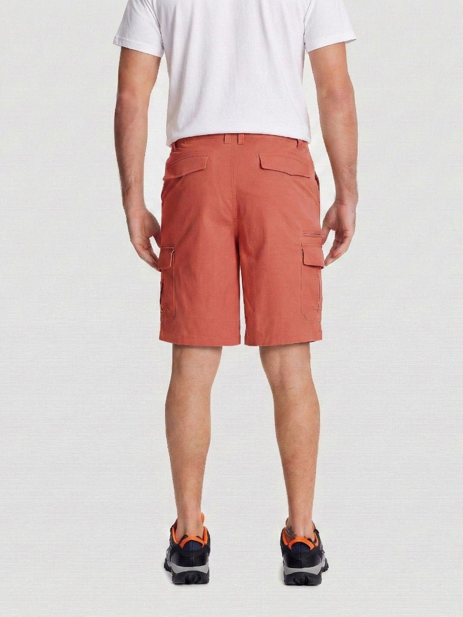 TACVASEN Magenta Mens Outdoor Hiking Cotton Cargo Shorts