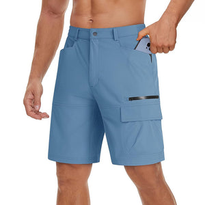 TACVASEN Light Blue Utility Cargo Shorts Quick Drying