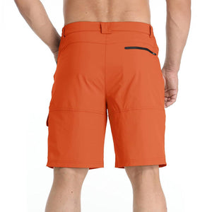TACVASEN Orange Utility Cargo Shorts Quick Drying