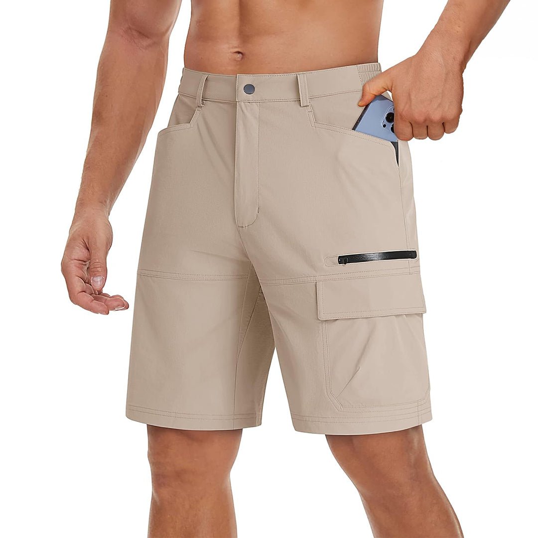 TACVASEN Light Khaki Utility Cargo Shorts Quick Drying