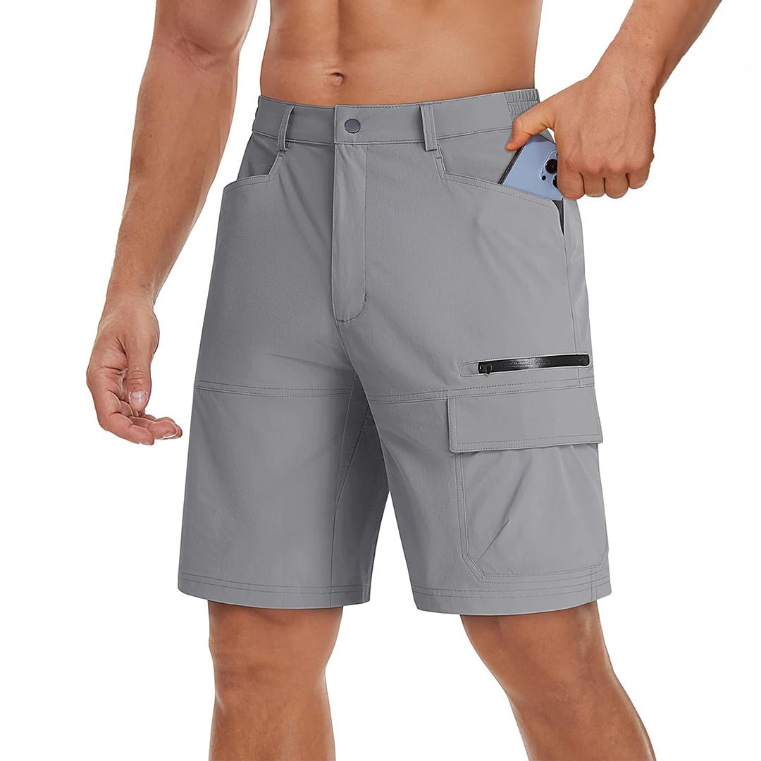 TACVASEN Light Grey Utility Cargo Shorts Quick Drying