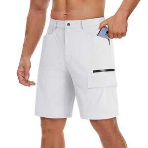 TACVASEN White Utility Cargo Shorts Quick Drying