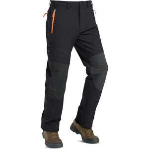 TACVASEN Black Men's Outdoor Water Repellent Soft Shell Pants