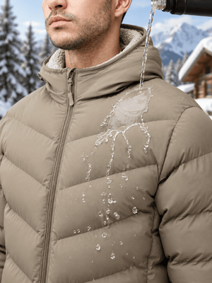 TACVASEN Coffee Brown Men's Puffer Sherpa Lined Winter Jacket