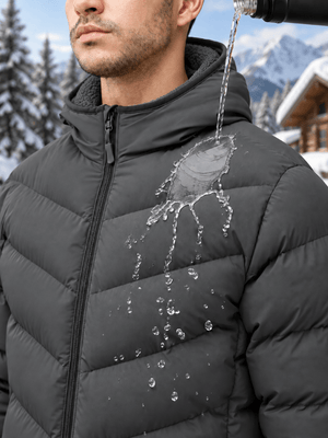 TACVASEN Dark Grey Men's Puffer Sherpa Lined Winter Jacket