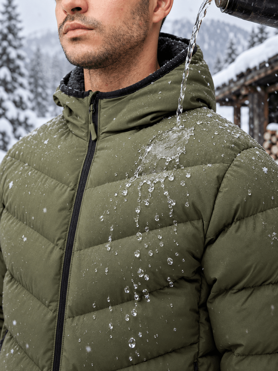 TACVASEN Army Green Men's Puffer Sherpa Lined Winter Jacket