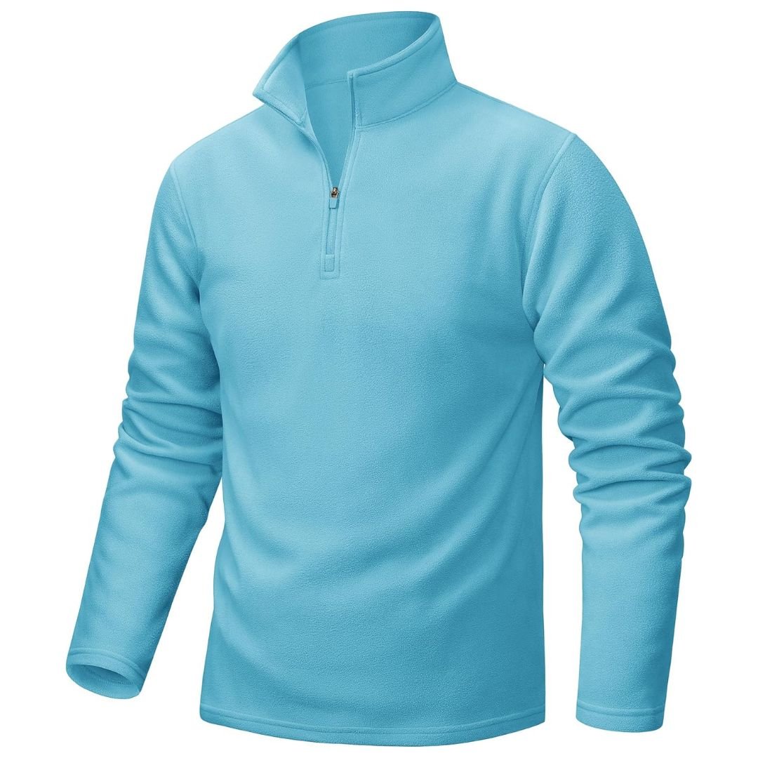 TACVASEN Aqua Blue Men's Pullover Workout Fleece 1/4 Zip Uncw Vintage Sweatshirts
