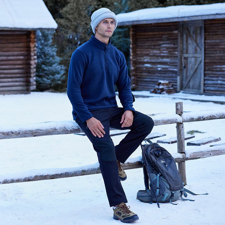 Men's Pullover Workout Fleece 1/4 Zip Uncw Sweatshirts Vintage - AT23M3112