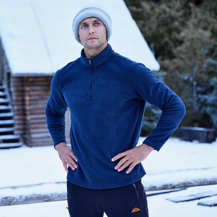 Men's Pullover Workout Fleece 1/4 Zip Uncw Sweatshirts Vintage - AT23M3112