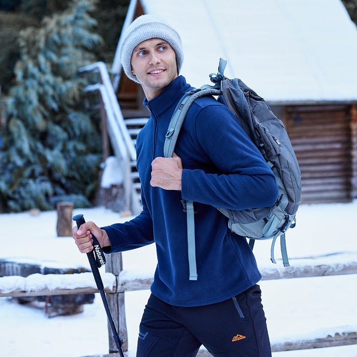 Men's Pullover Workout Fleece 1/4 Zip Uncw Sweatshirts Vintage - AT23M3112