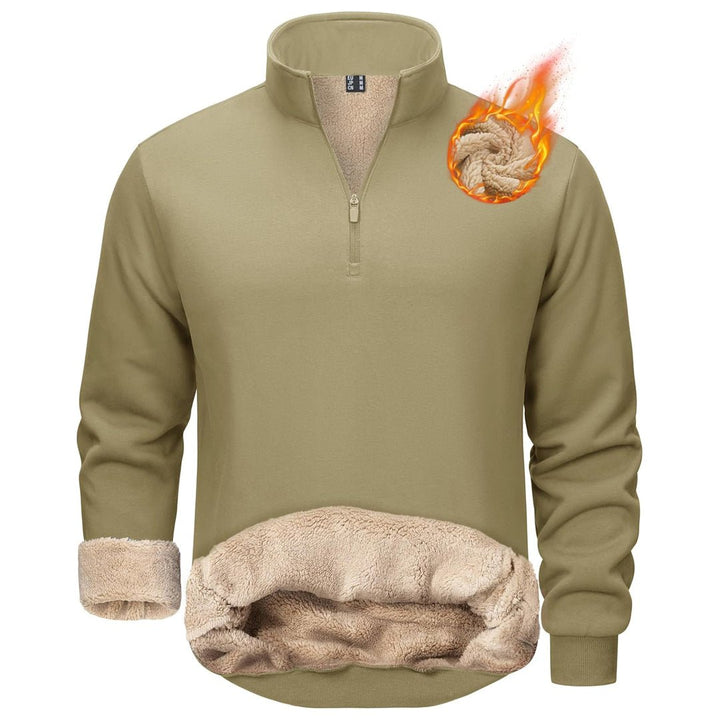 Men's Quarter Zip Fleece Pullover Warm Winter Sweatshirt - B23M2009