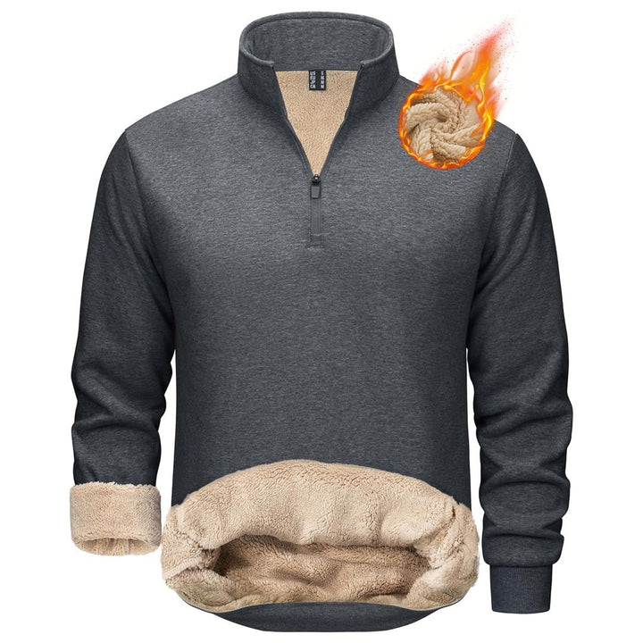 Men's Quarter Zip Fleece Pullover Warm Winter Sweatshirt - B23M2009