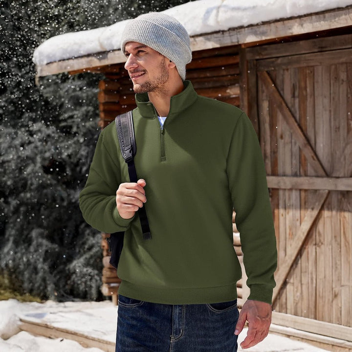 Men's Quarter Zip Fleece Pullover Warm Winter Sweatshirt - B23M2009