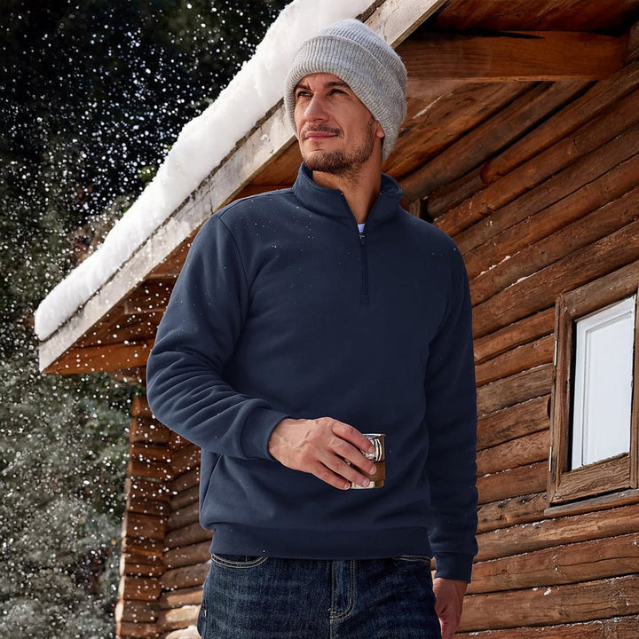 Men's Quarter Zip Fleece Pullover Warm Winter Sweatshirt - B23M2009
