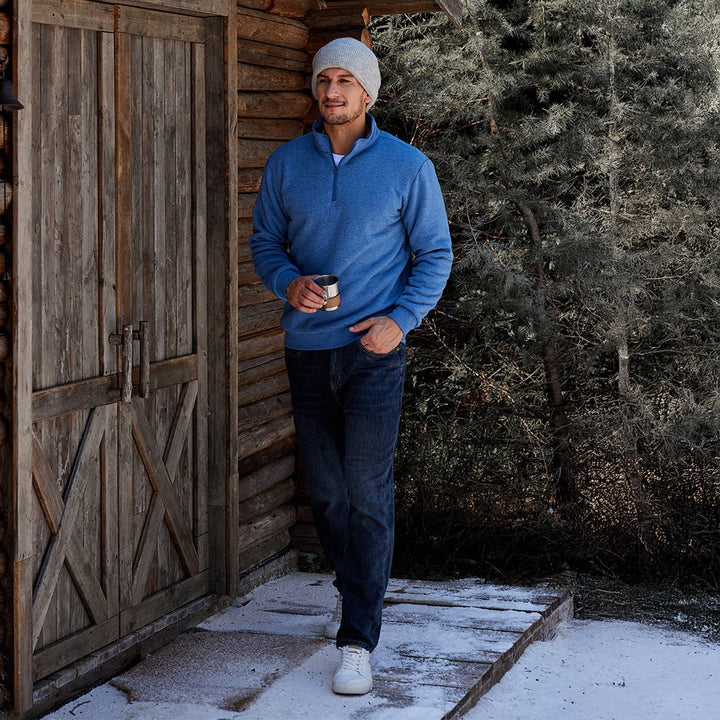 Men's Quarter Zip Fleece Pullover Warm Winter Sweatshirt - B23M2009