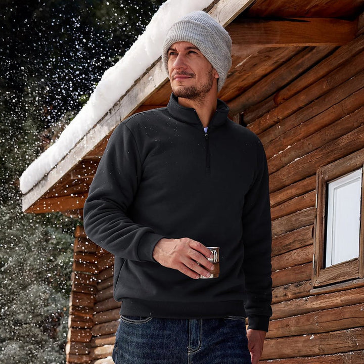 Men's Quarter Zip Fleece Pullover Warm Winter Sweatshirt - B23M2009