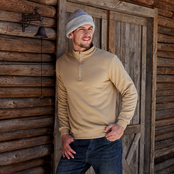 Men's Quarter Zip Fleece Pullover Warm Winter Sweatshirt - B23M2009