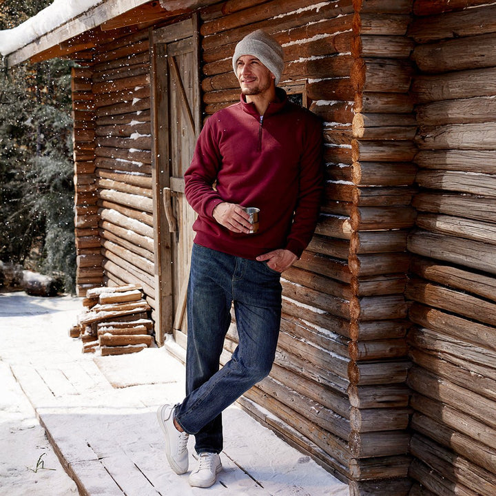 Men's Quarter Zip Fleece Pullover Warm Winter Sweatshirt - B23M2009