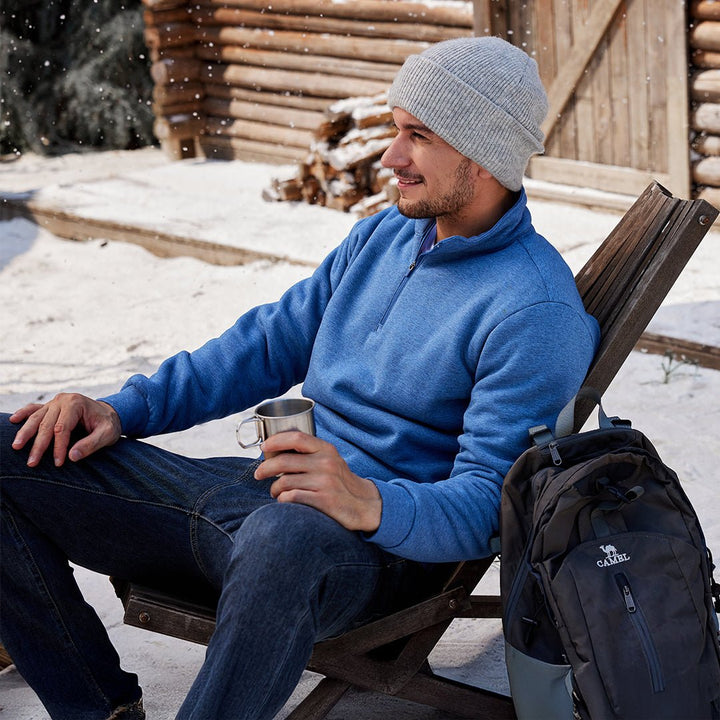 Men's Quarter Zip Fleece Pullover Warm Winter Sweatshirt - B23M2009