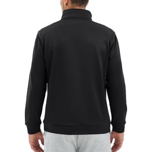 TACVASEN Black Men's Quarter Zip Pullover Sweatshirts Lightweight Fleece Lined