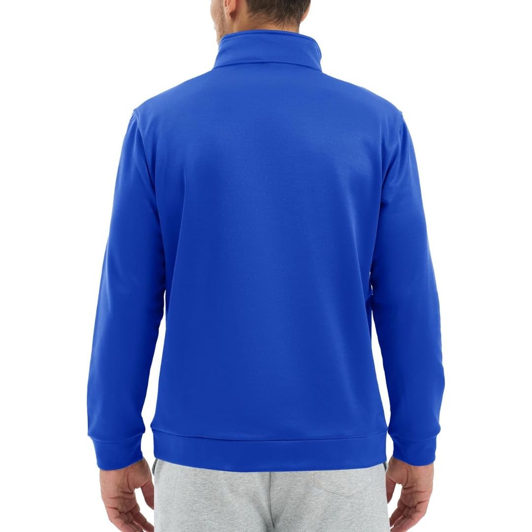 TACVASEN Blue Men's Quarter Zip Pullover Sweatshirts Lightweight Fleece Lined