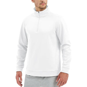 TACVASEN White Men's Quarter Zip Pullover Sweatshirts Lightweight Fleece Lined
