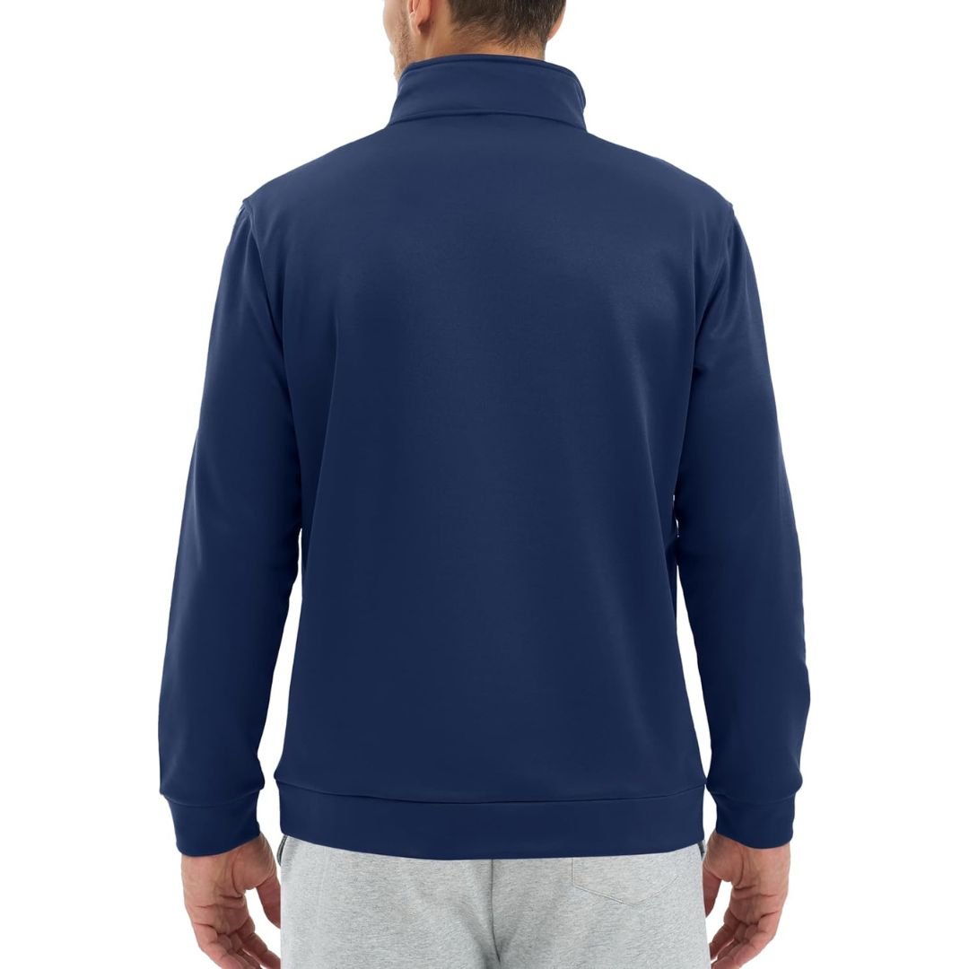TACVASEN Navy Men's Quarter Zip Pullover Sweatshirts Lightweight Fleece Lined