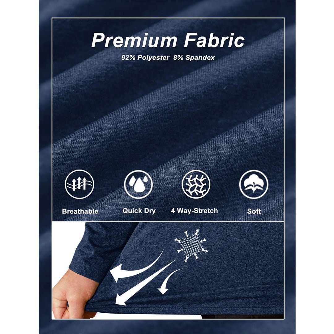 TACVASEN Navy Men's Quarter Zip Thermal Fleece Lined Pullover Sweatshirt